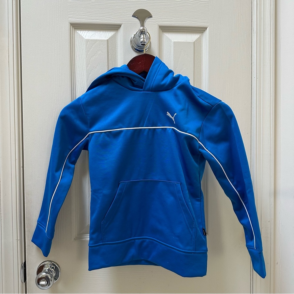 NWT PUMA Youth Tech Blue Fleece Hoodie Size XS